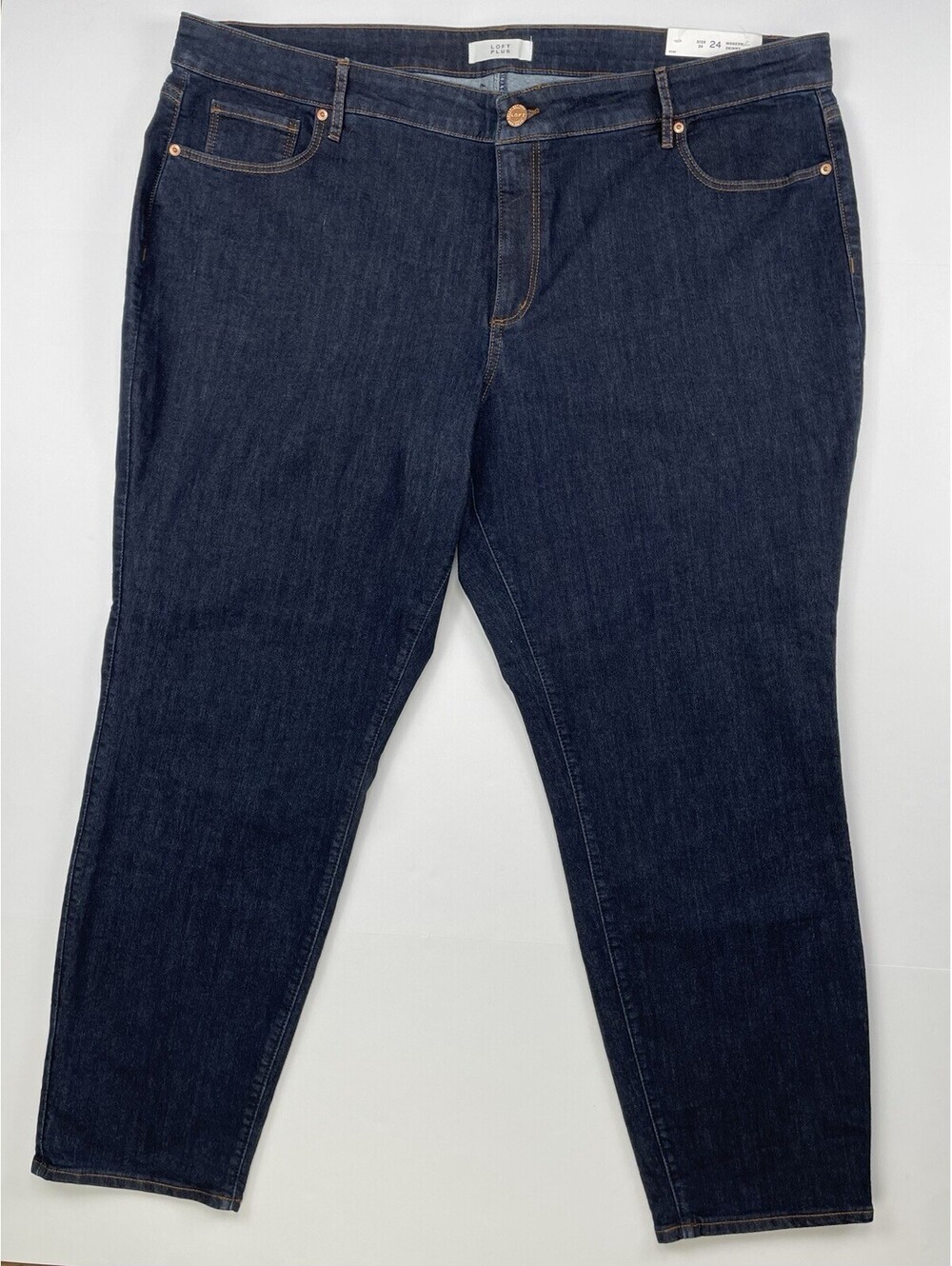 NWT LOFT Plus 24 24W Dark Wash Modern Skinny Jeans Stretch Denim Womens Pants